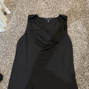 White House Black Market Black Drape Neck Top
